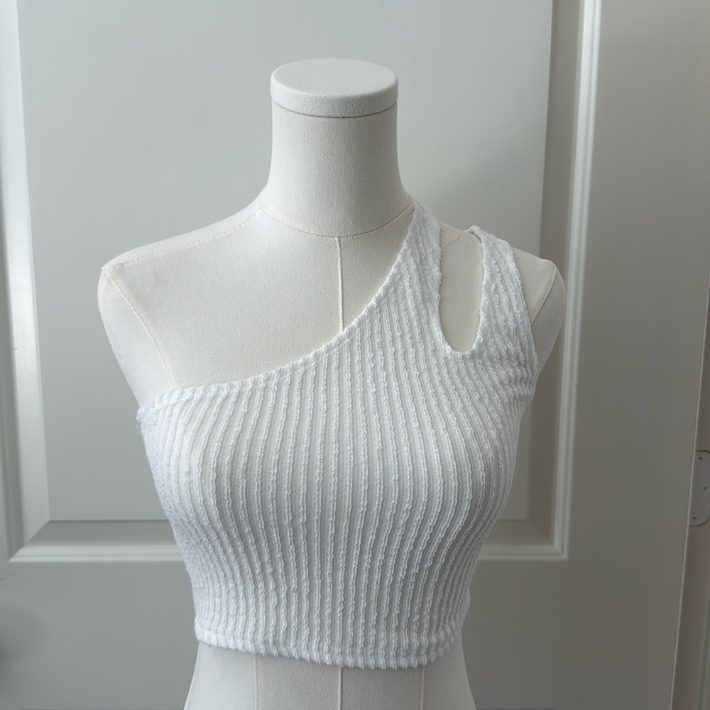 South Moon Under Juniper Blu White Crop Top - Size Small - NEW with Tags
